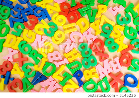 Children letters and digits on the table 5145226