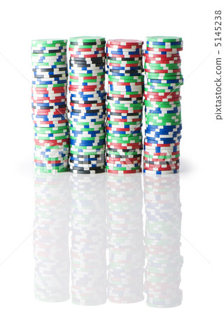 Stack of various casino chips - gambling concept 5145238