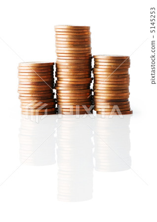 Stack of coins isolated on the white 5145253
