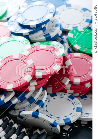 Stack of various casino chips - gambling concept 5145386