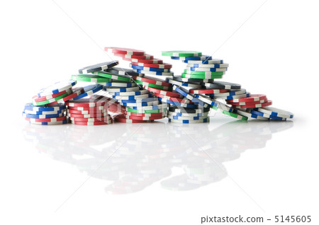 Stack of various casino chips - gambling concept 5145605