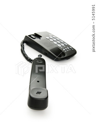 Black phone isolated on the white background Black phone isolated on the white background 5145991