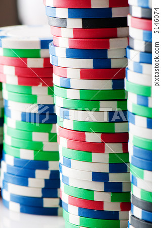 Stack of various casino chips - gambling concept Stack of various casino chips - gambling concept 5146074