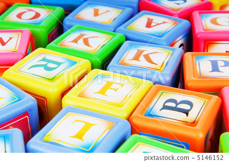 Learning and education concept - pile of alphabet blocks 5146152