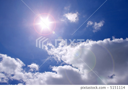 夏日的天空和閃閃發光的太陽 5151114