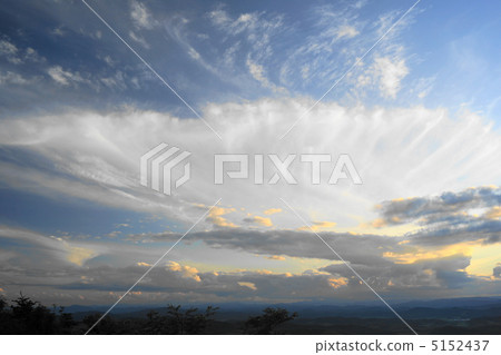 雲散佈在風扇湖薩羅馬天文台（Saroma鎮） 5152437