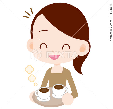 A woman carrying a drink 5154891