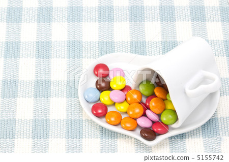 Colorful chocolate and heart shaped cup Colorful chocolate and heart shaped cup 5155742