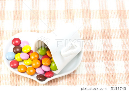 Colorful chocolate and heart shaped cup Colorful chocolate and heart shaped cup 5155743