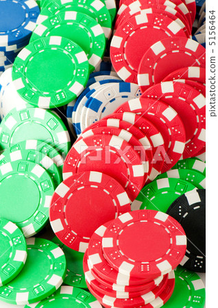 Stack of various casino chips - gambling concept 5156464
