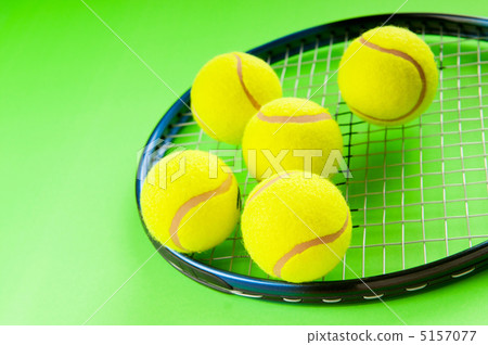 Tennis concept with balls and racket Tennis concept with balls and racket 5157077