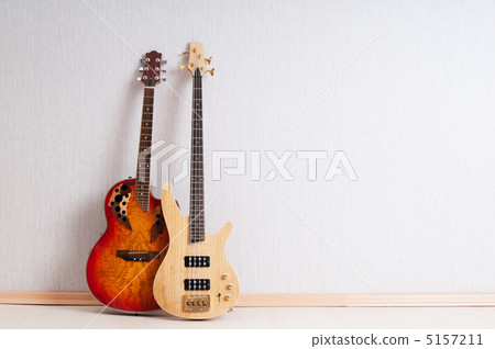 Musical concept with wooden guitar Musical concept with wooden guitar 5157211