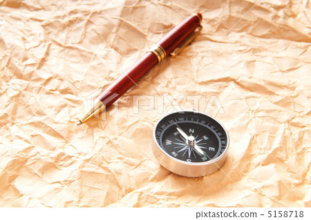 Vintage compass on the paper in adventure concept 5158718