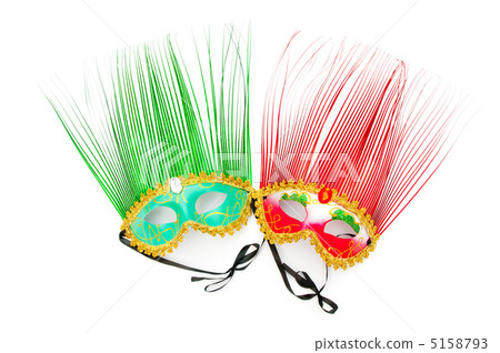 Ornate masks isolated on the white background Ornate masks isolated on the white background 5158793