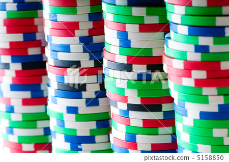 Stack of various casino chips - gambling concept Stack of various casino chips - gambling concept 5158850