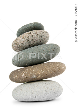 Stack of pebbles isolated on the white 5159015