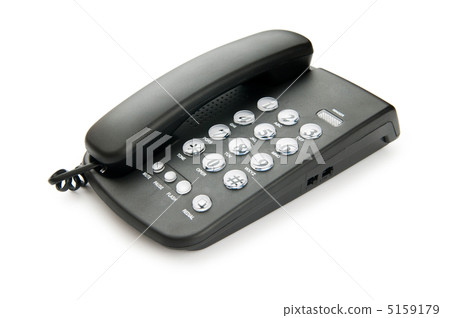 Black phone isolated on the white background Black phone isolated on the white background 5159179