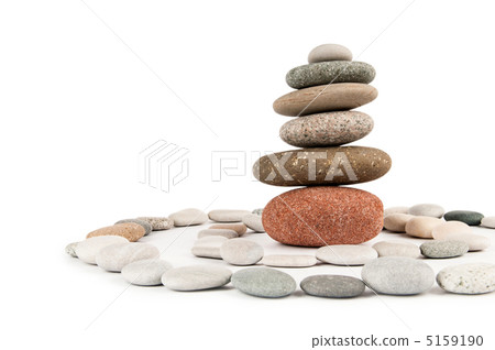 Stack of pebbles isolated on the white Stack of pebbles isolated on the white 5159190