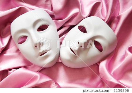 Theatre concept with the white plastic masks 5159296