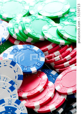 Stack of various casino chips - gambling concept 5159713