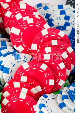 Stack of various casino chips - gambling concept 5159746