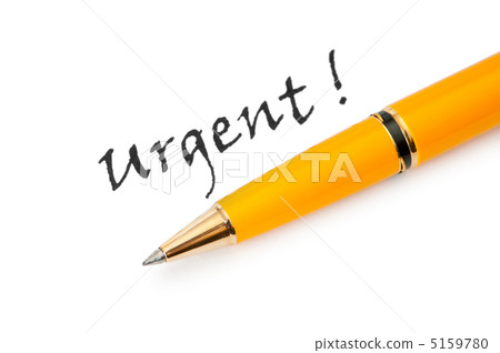 Pen and urgent message isolated on white Pen and urgent message isolated on white 5159780
