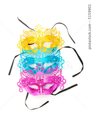 Ornate masks isolated on the white background Ornate masks isolated on the white background 5159901