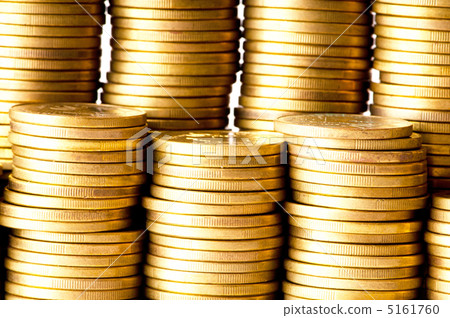 Close up of the golden coin stacks Close up of the golden coin stacks 5161760