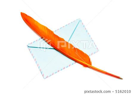 Letter and feathe isolated on the white Letter and feathe isolated on the white 5162010