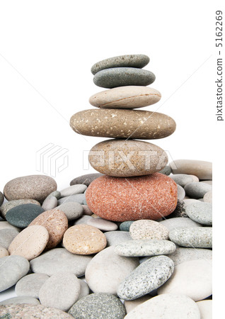 Stack of pebbles isolated on the white 5162269
