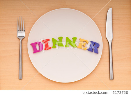 Plate with letters on the white background 5172738