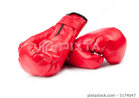 Red boxing gloves isolated on white 5174047