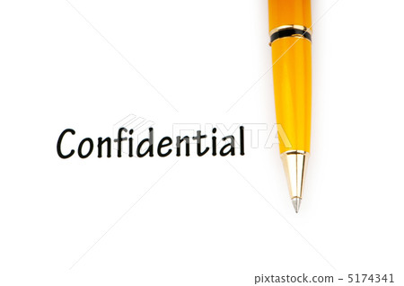Pen and confidential message on white 5174341