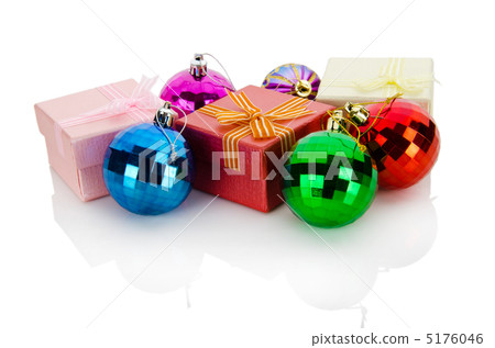 Christmas concept with baubles on white 5176046
