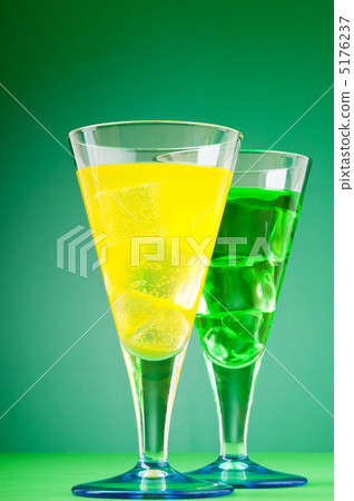 Colourful cocktail in glasses with ice Colourful cocktail in glasses with ice 5176237