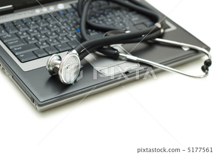 Stethoscope and laptop illustrating concept of digital security Stethoscope and laptop illustrating concept of digital security 5177561