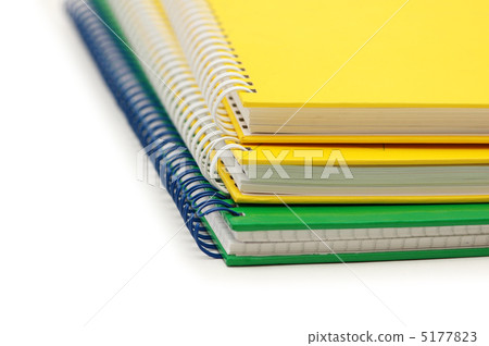 Close-up of three spiral books isolated on the white Close-up of three spiral books isolated on the white 5177823