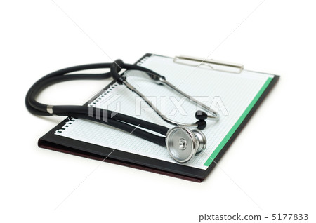 Stethoscope on the binder isolated on white Stethoscope on the binder isolated on white 5177833