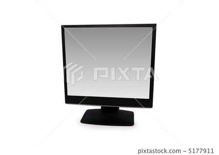 Black lcd monitor isolated on the white Black lcd monitor isolated on the white 5177911