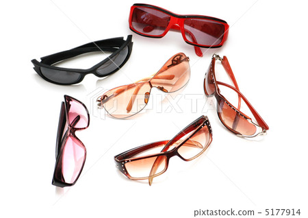Various sunglasses isolated on the white background Various sunglasses isolated on the white background 5177914