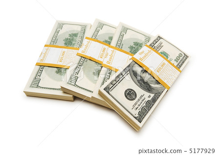 Ten thousand dollar stacks on the white Ten thousand dollar stacks on the white 5177929