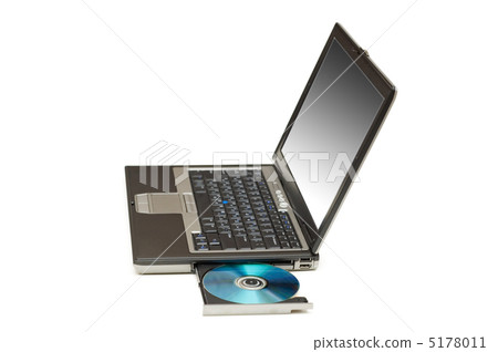 Silver laptop isolated on the white background Silver laptop isolated on the white background 5178011