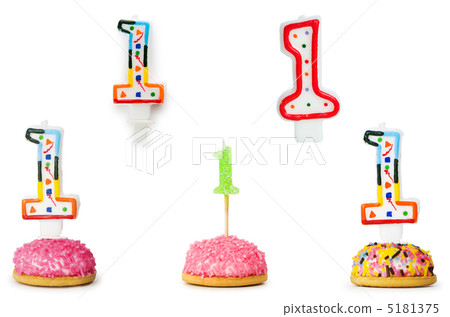 Birthday candles isolated on the white 5181375