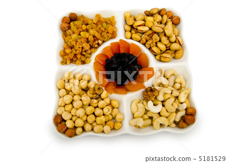 Nut selection served in the plate 5181529