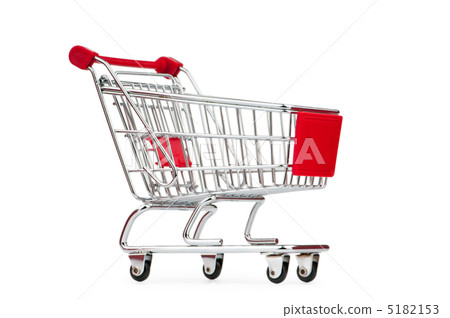 Shopping cart against the white background Shopping cart against the white background 5182153