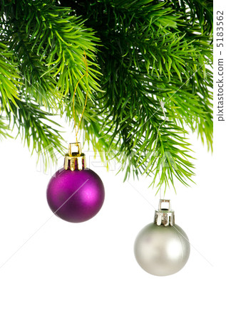 Christmas concept with baubles on white Christmas concept with baubles on white 5183562
