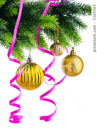 Christmas concept with baubles on white Christmas concept with baubles on white 5183565