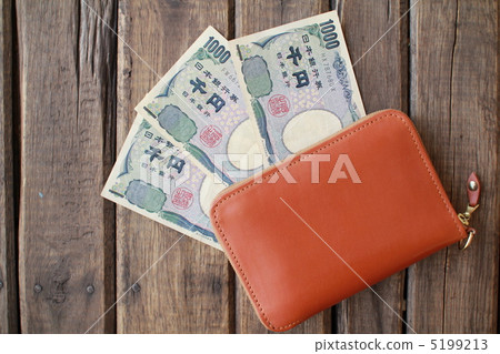 Bi-fold wallet with zipper and banknotes 5199213