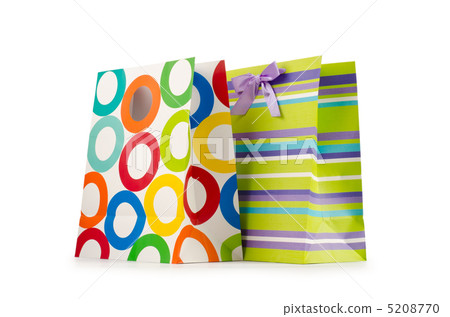 Shopping concept with bag on white Shopping concept with bag on white 5208770