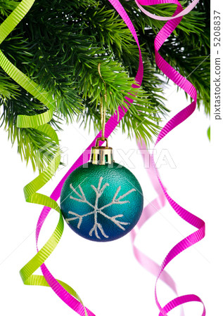 Christmas concept with baubles on white Christmas concept with baubles on white 5208837